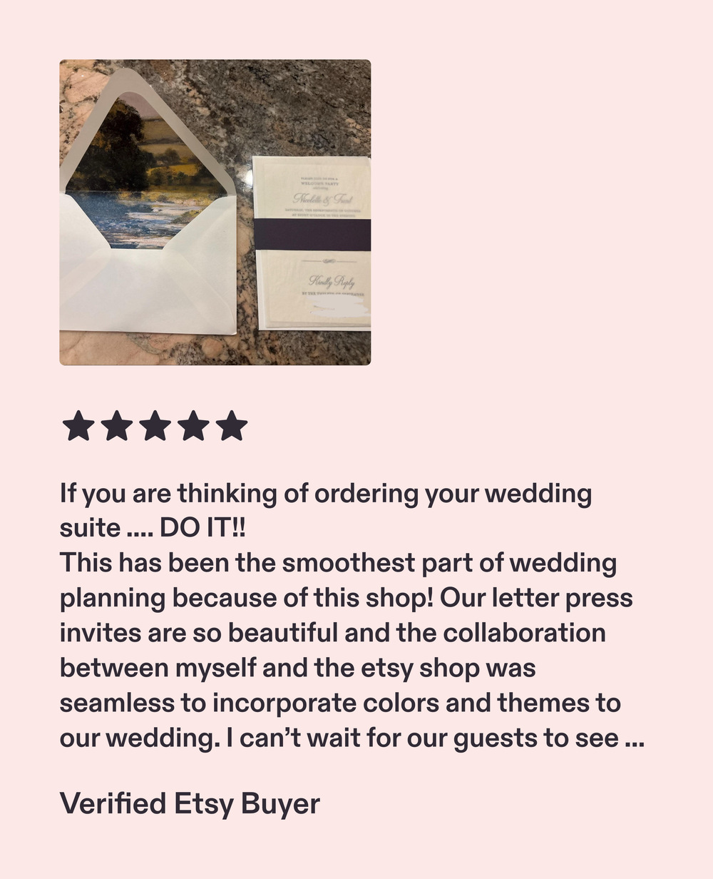 Five star review: If you are thinking of ordering your wedding suite, do it.